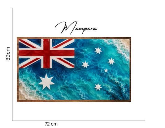 Aussie Flag Coastal Waves print mount 70cm