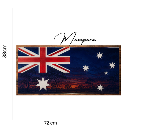 Aussie Flag Landscape Gumtree Dawn print mount 70cm
