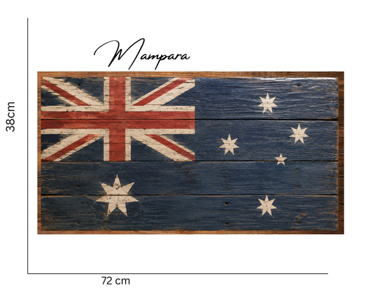 Aussie Flag Weathered Timber Boards print mount 70cm