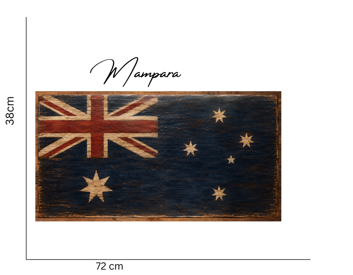 Aussie Flag Weathered Timber print mount 70cm