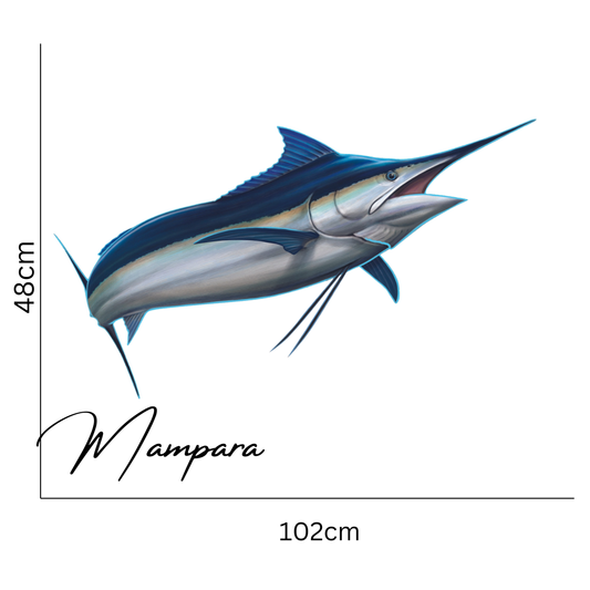 Black Marlin Leaping Print mount 100cm