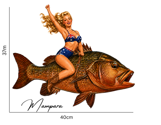 Mangrove Jack with Blonde Pin Up 40s era Print mount 40cm