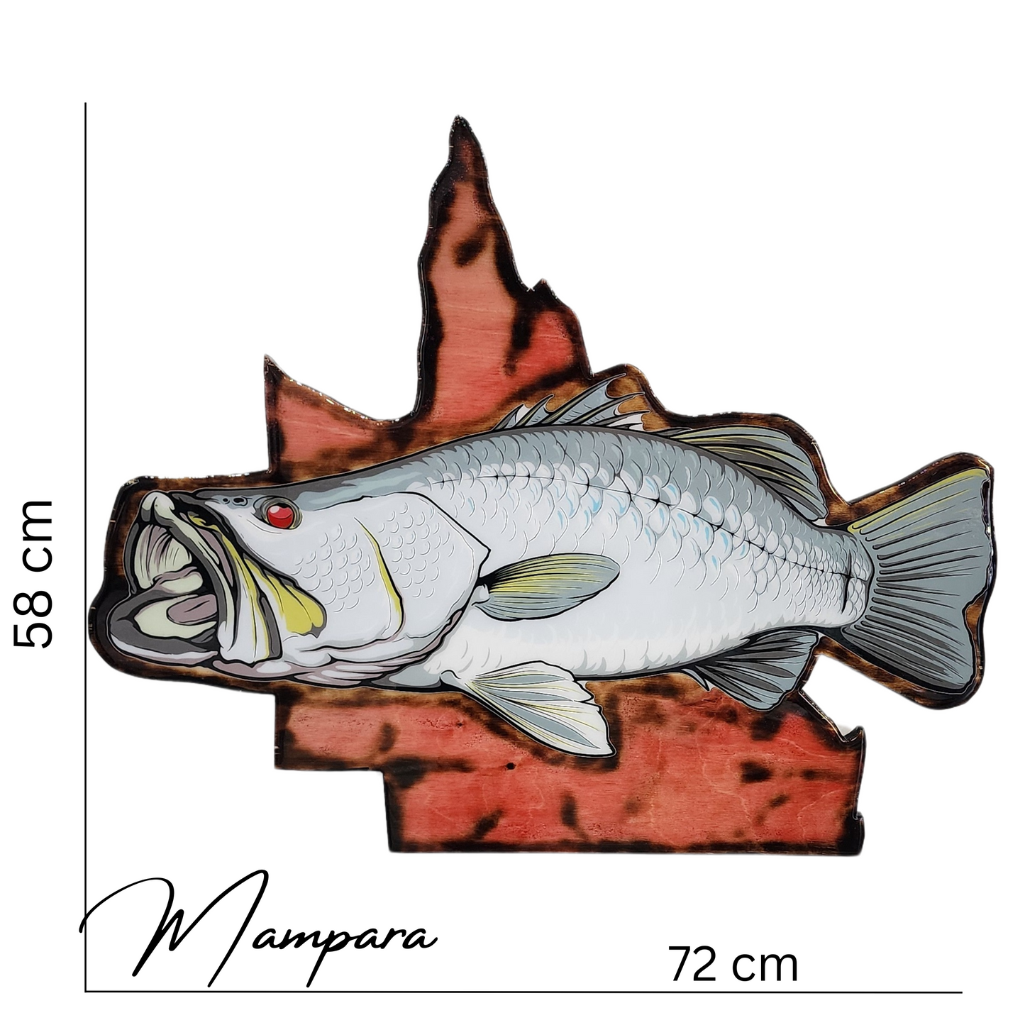 Barra on QLD Print mount 70cm in length (Left Facing)