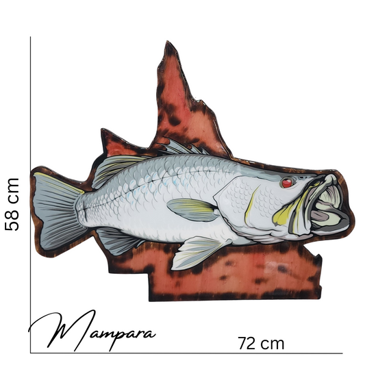 Barra on QLD Print mount 70cm in length (Right Facing)