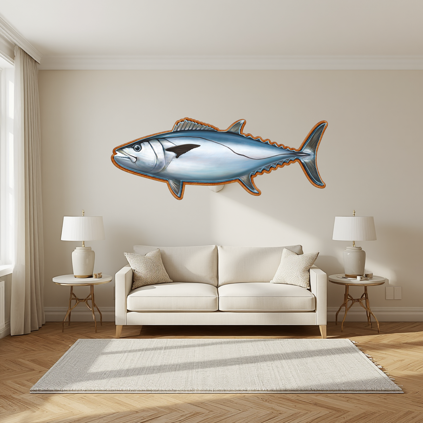 Dog Tooth Tuna Print mount 100cm