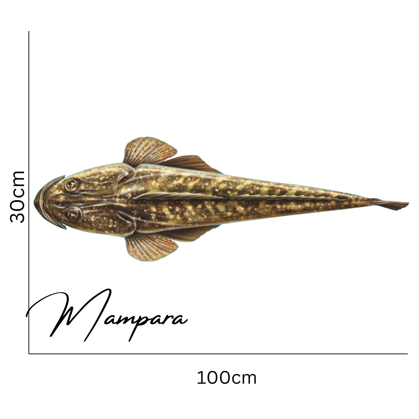 Flathead (top view) print mount 100cm