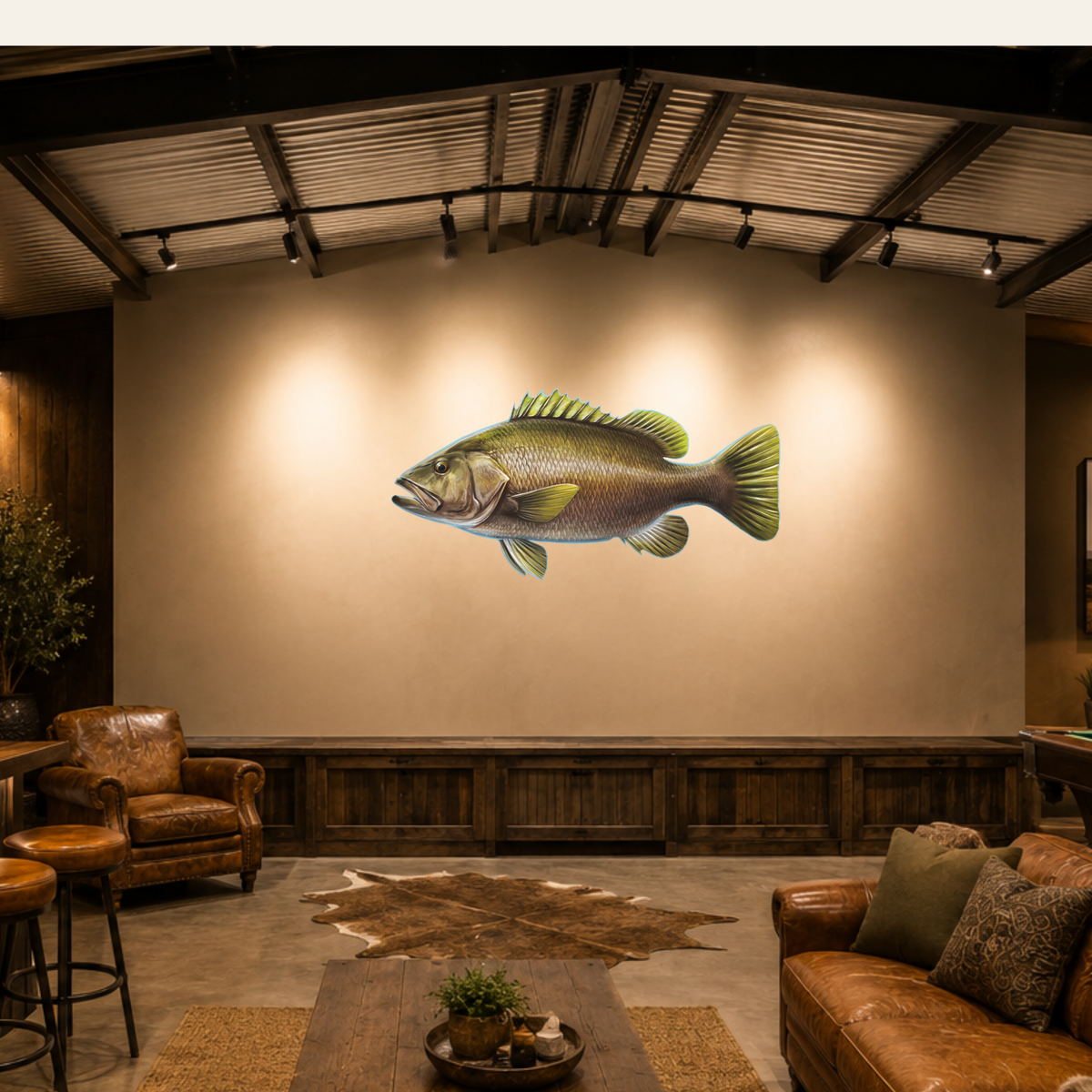Papuan Black Bass print mount 80cm