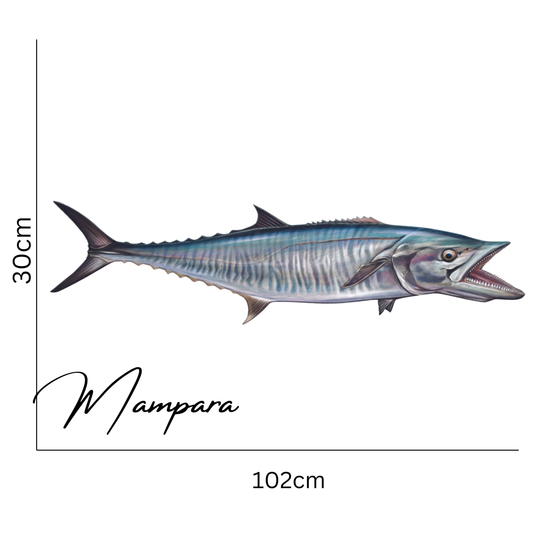 Spanish Mackerel Open Mouth ( Silver) Print mount 100cm