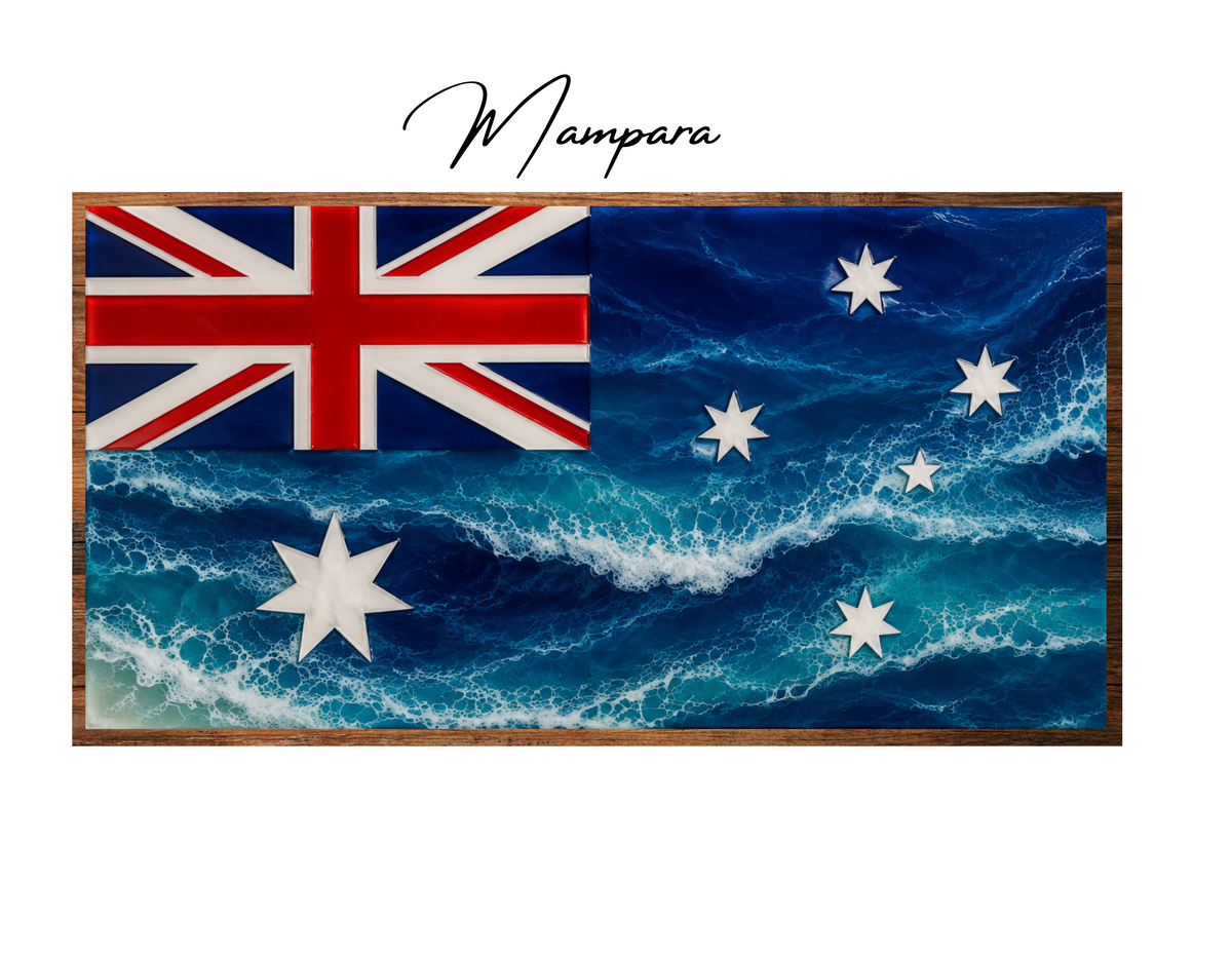 Aussie Flag Coastal Surf print mount 70cm