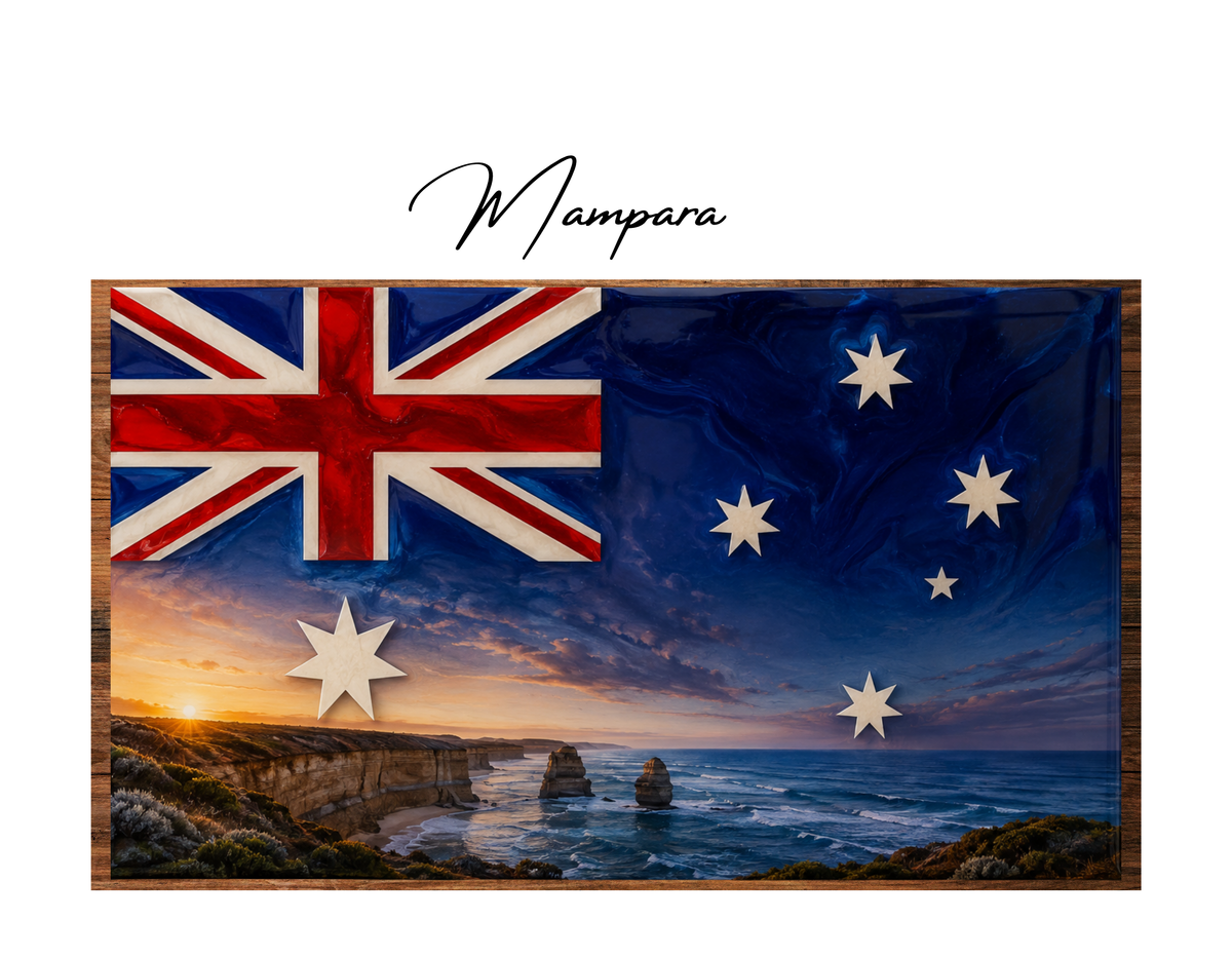 Aussie Flag Landscape Coastal Cliffs print mount 70cm