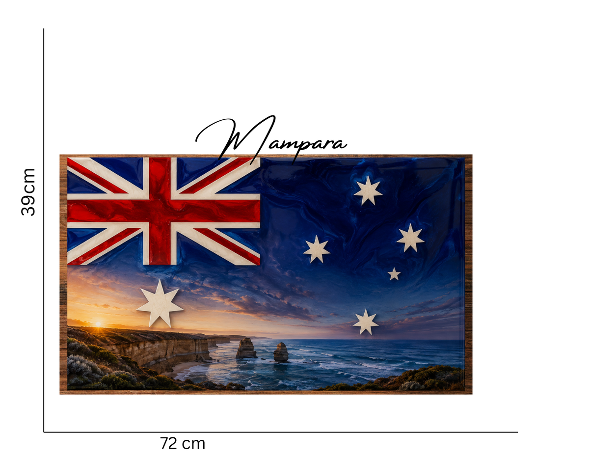 Aussie Flag Landscape Coastal Cliffs print mount 70cm