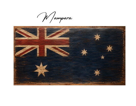Aussie Flag Weathered Timber print mount 70cm