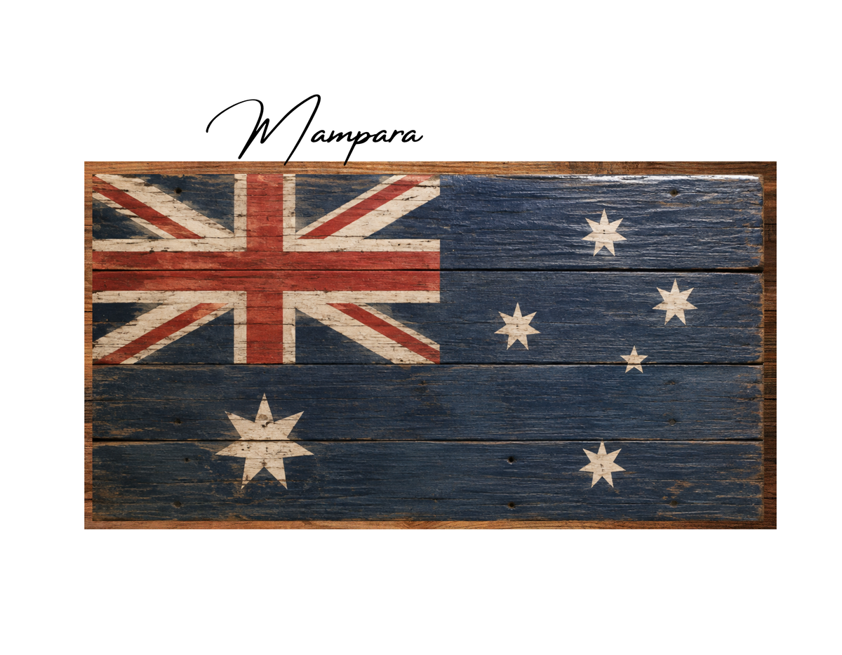 Aussie Flag Weathered Timber Boards print mount 70cm