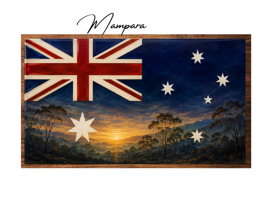 Aussie Flag Landscape Valley Forest print mount 70cm