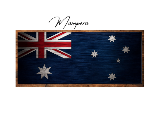 Aussie Flag brushed steel print effect mount 70cm