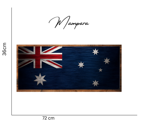 Aussie Flag brushed steel print effect mount 70cm