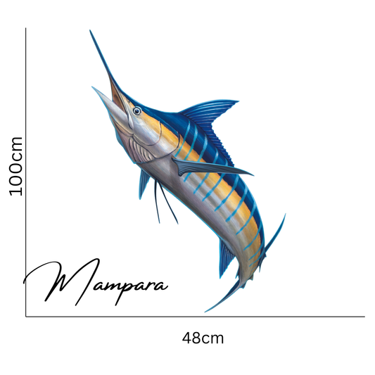Blue Marlin Jumping Print mount 100cm