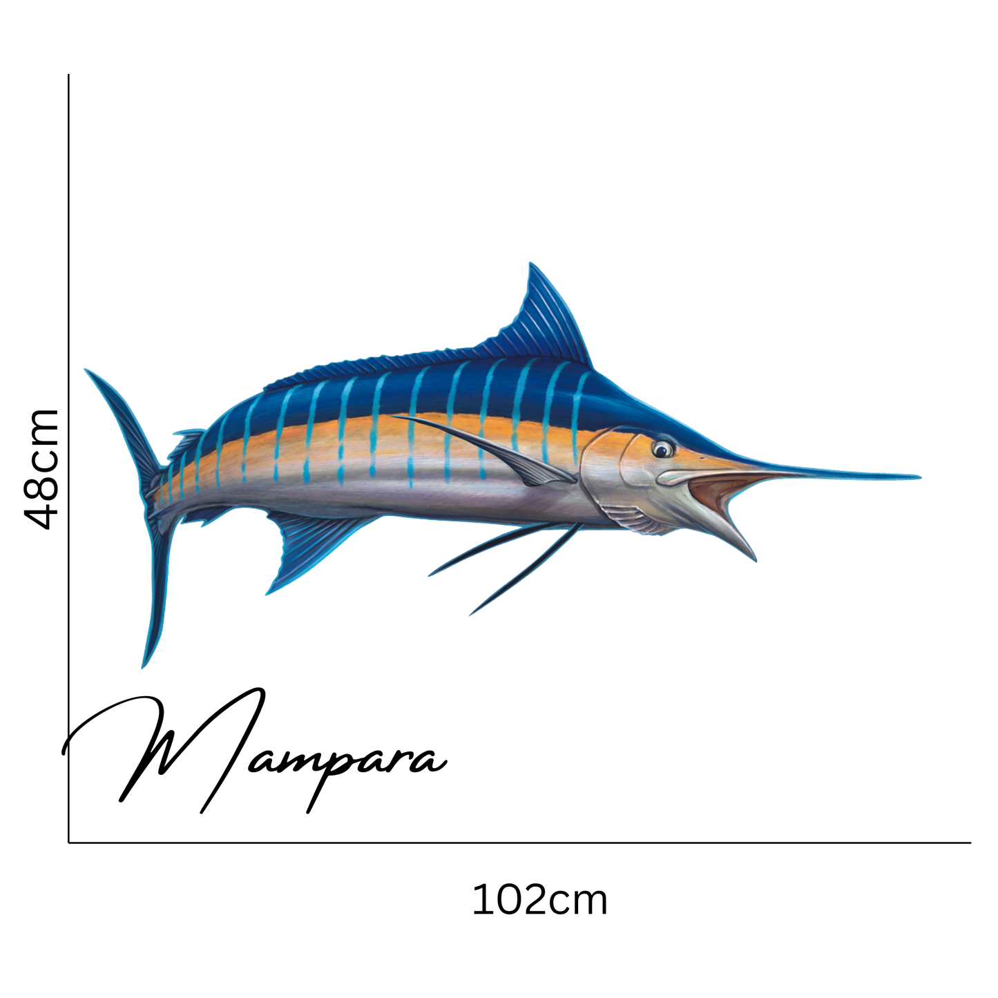 Blue Marlin Leaping Print mount 100cm
