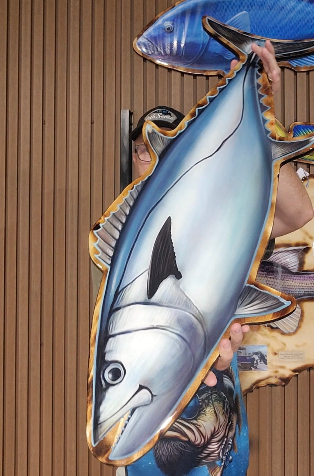 Dog Tooth Tuna Print mount 100cm