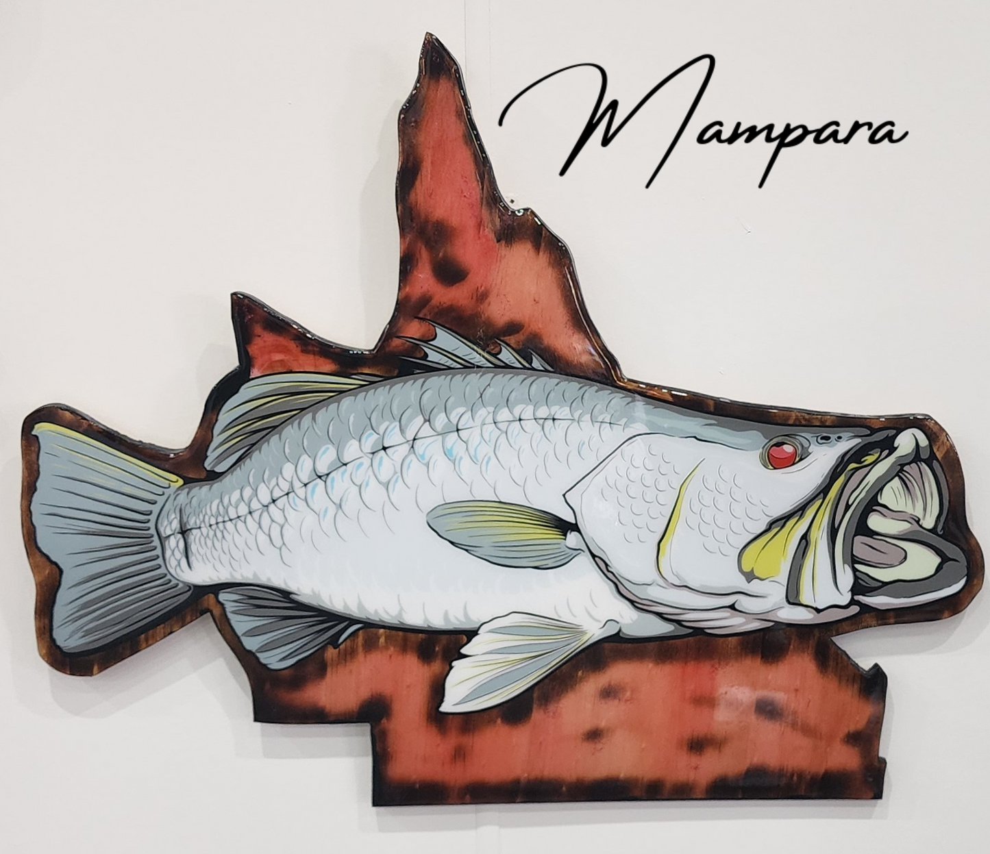 Barra on QLD Print mount 70cm in length (Right Facing)