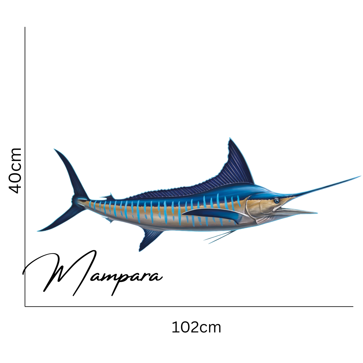 Striped Marlin Side profile mount 100cm