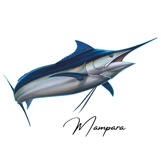 Black Marlin Leaping Print mount 100cm