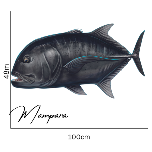 Giant trevally Black Version (GT) Print mount 100cm in length