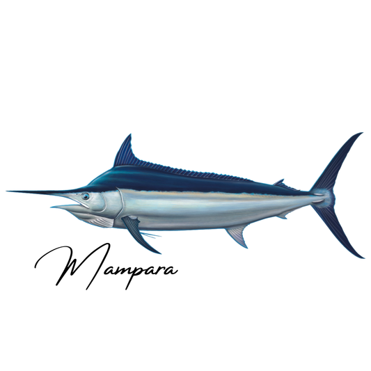 Black Marlin Side profile Print mount 100cm