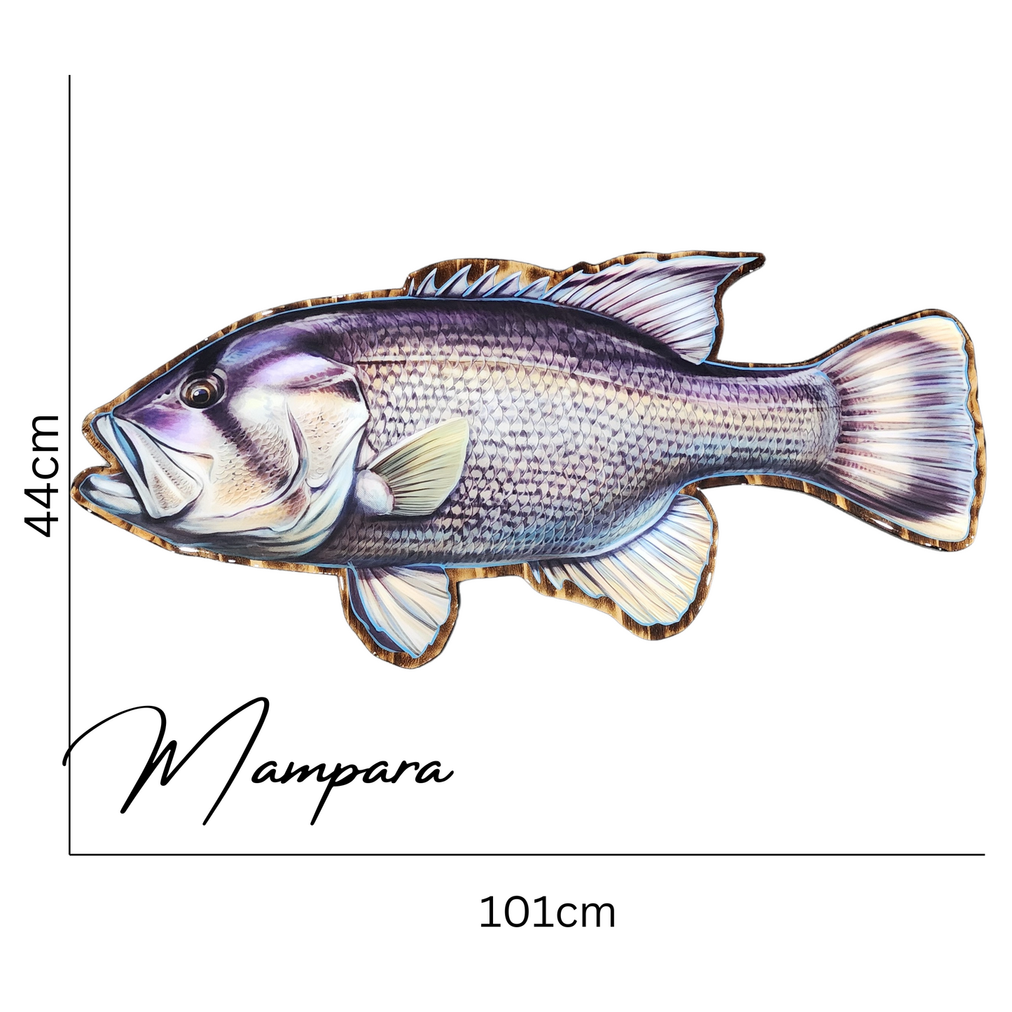 Dhu Fish Print mount 100cm in length