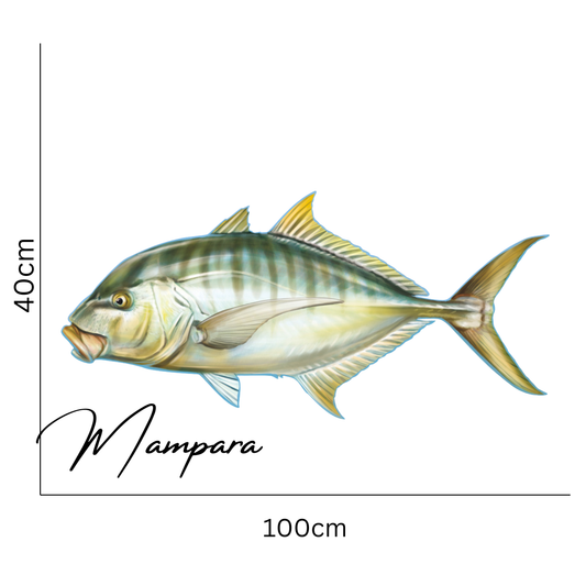 Golden Trevally Print mount 100cm in length