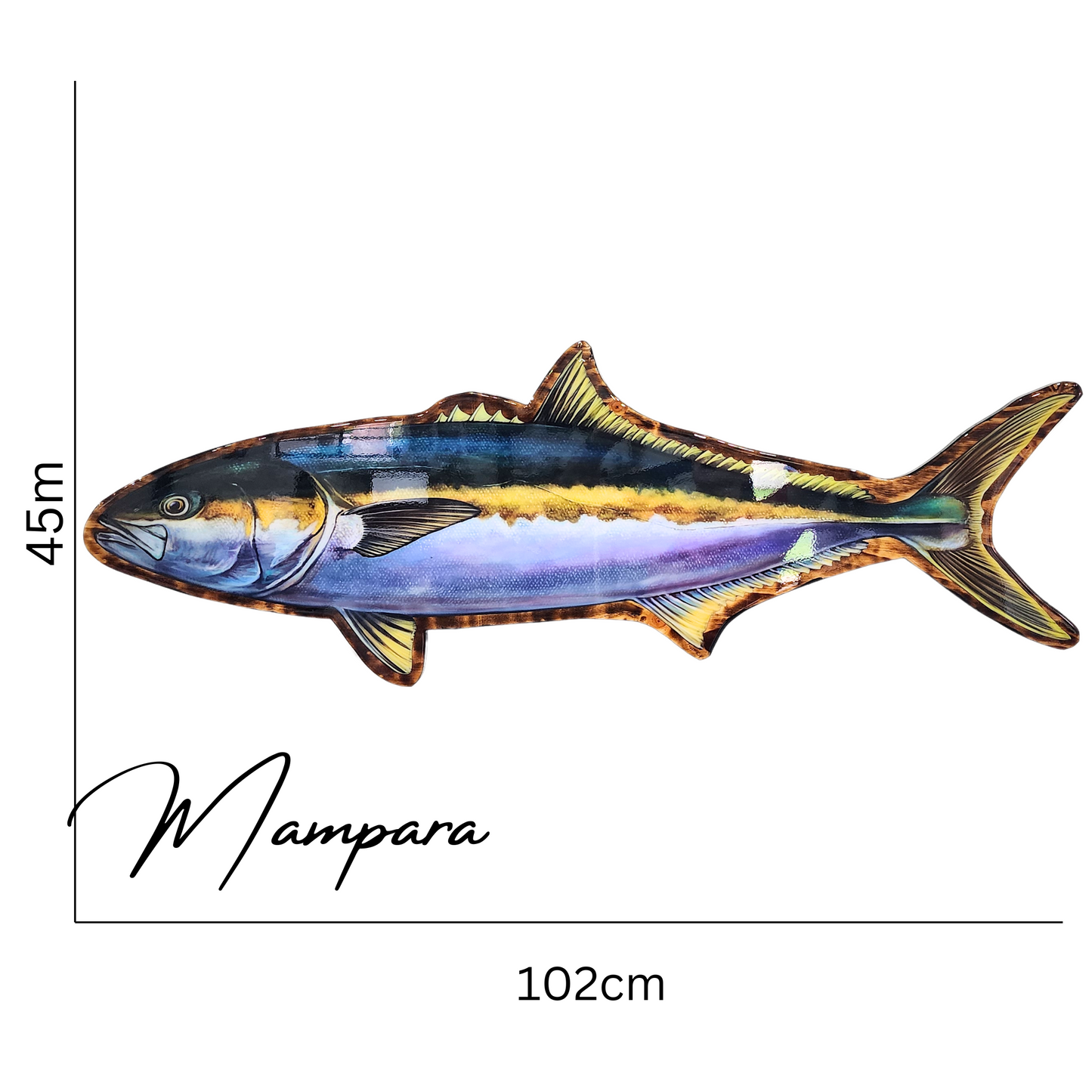 Yellow Tail Kingfish Print mount 100cm in length