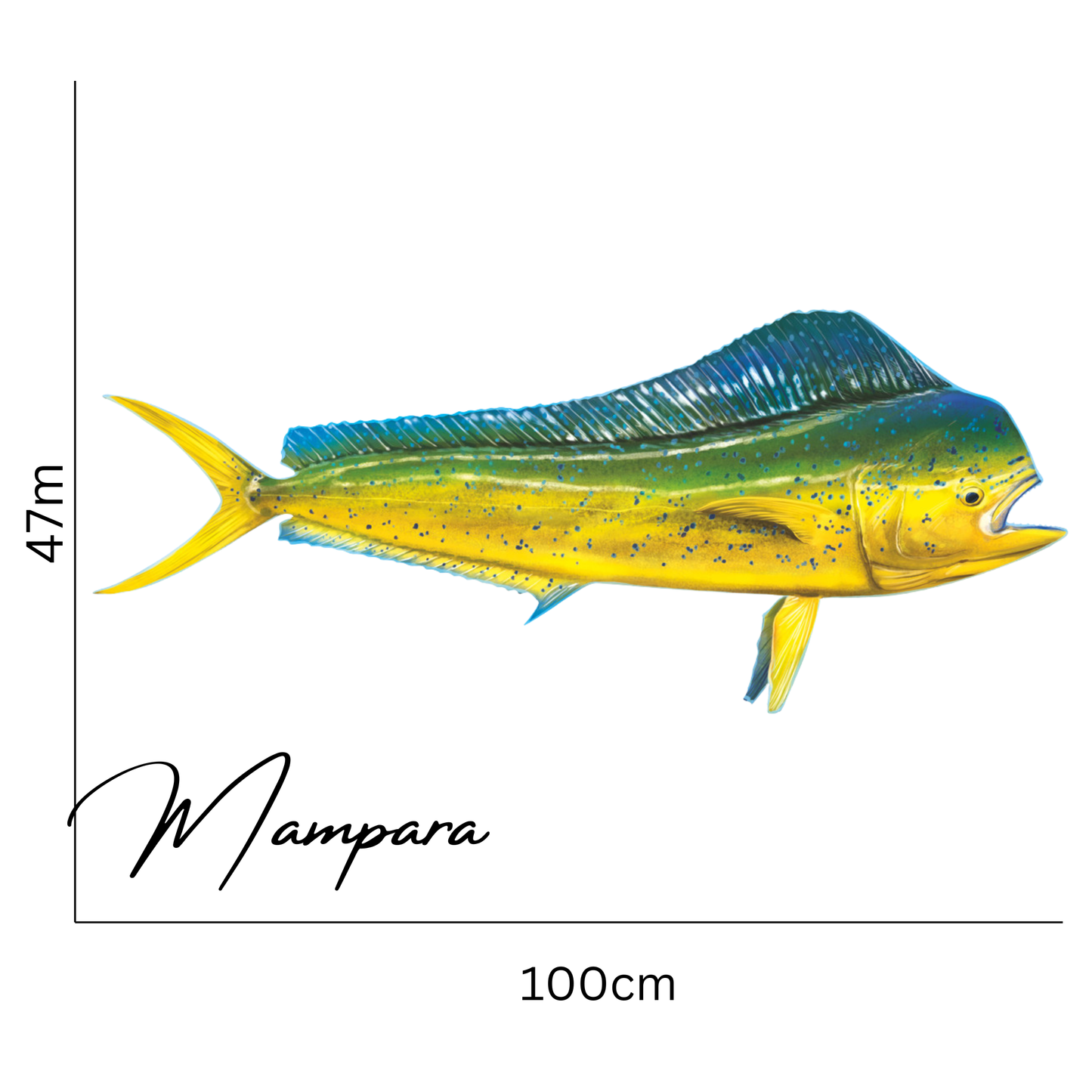 Mahi Mahi Cow Print mount 100cm