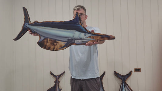 Black Marlin Side profile Print mount 100cm
