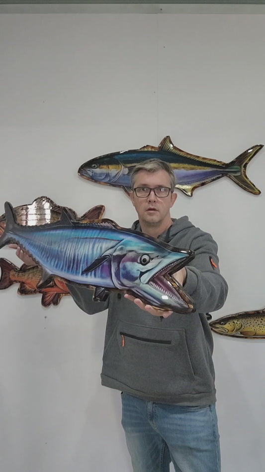 Spanish Mackerel Open Mouth Print mount 100cm in length