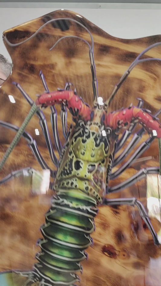 Painted Lobster Print mount