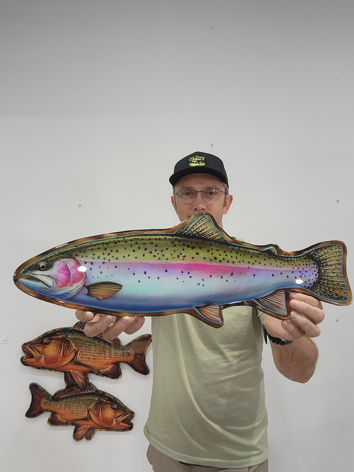 Rainbow Trout Print mount 60cm