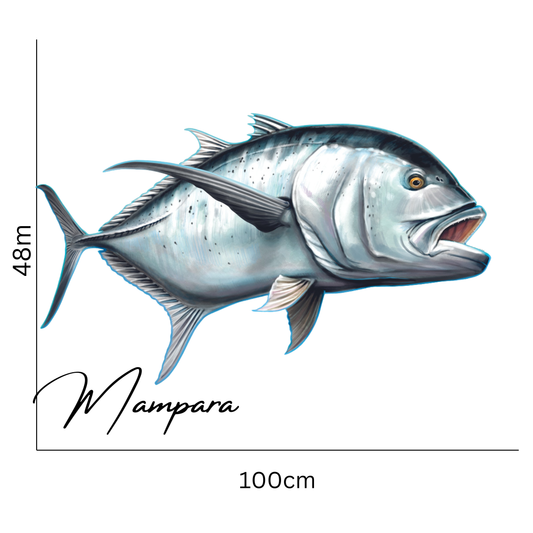 Giant trevally Silver Version (GT) Print mount 100cm in length