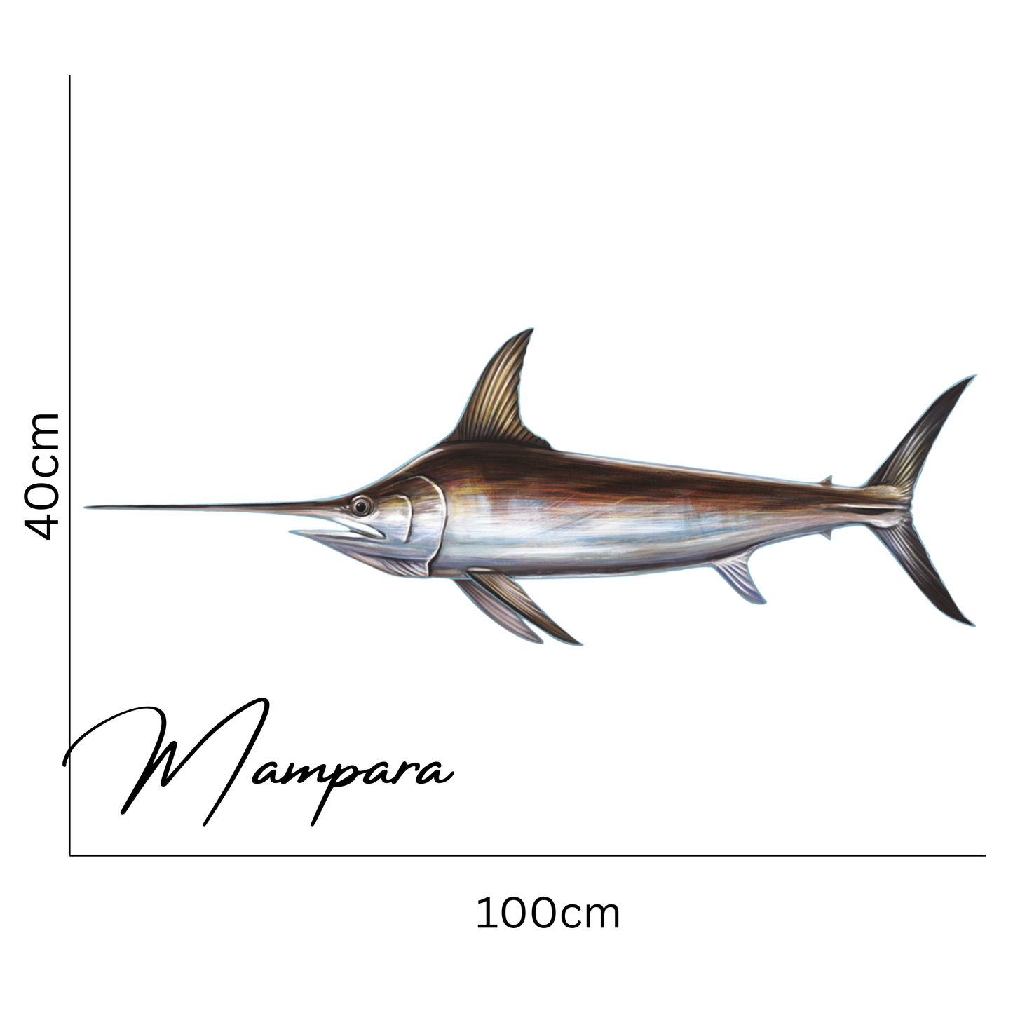 Sword Fish Side profile mount 100cm