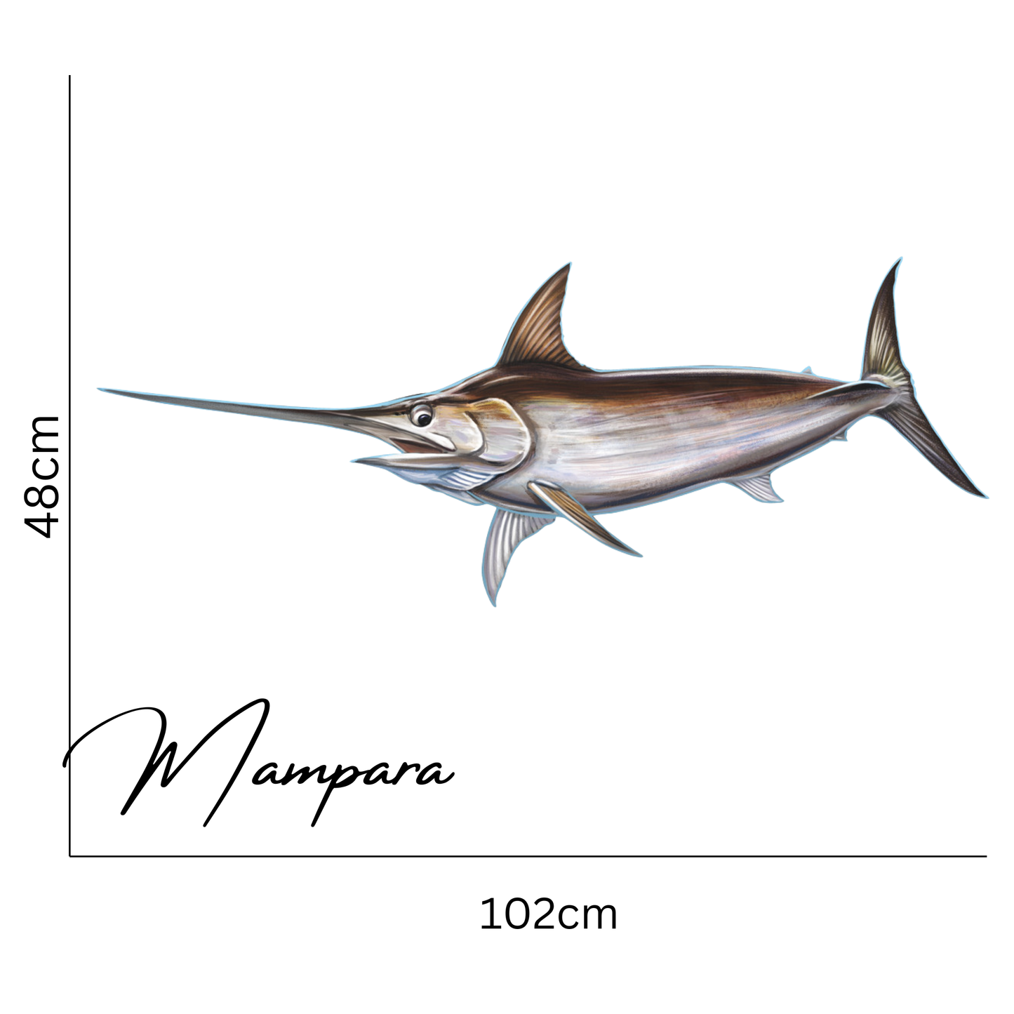 Sword Fish mouth open mount 100cm