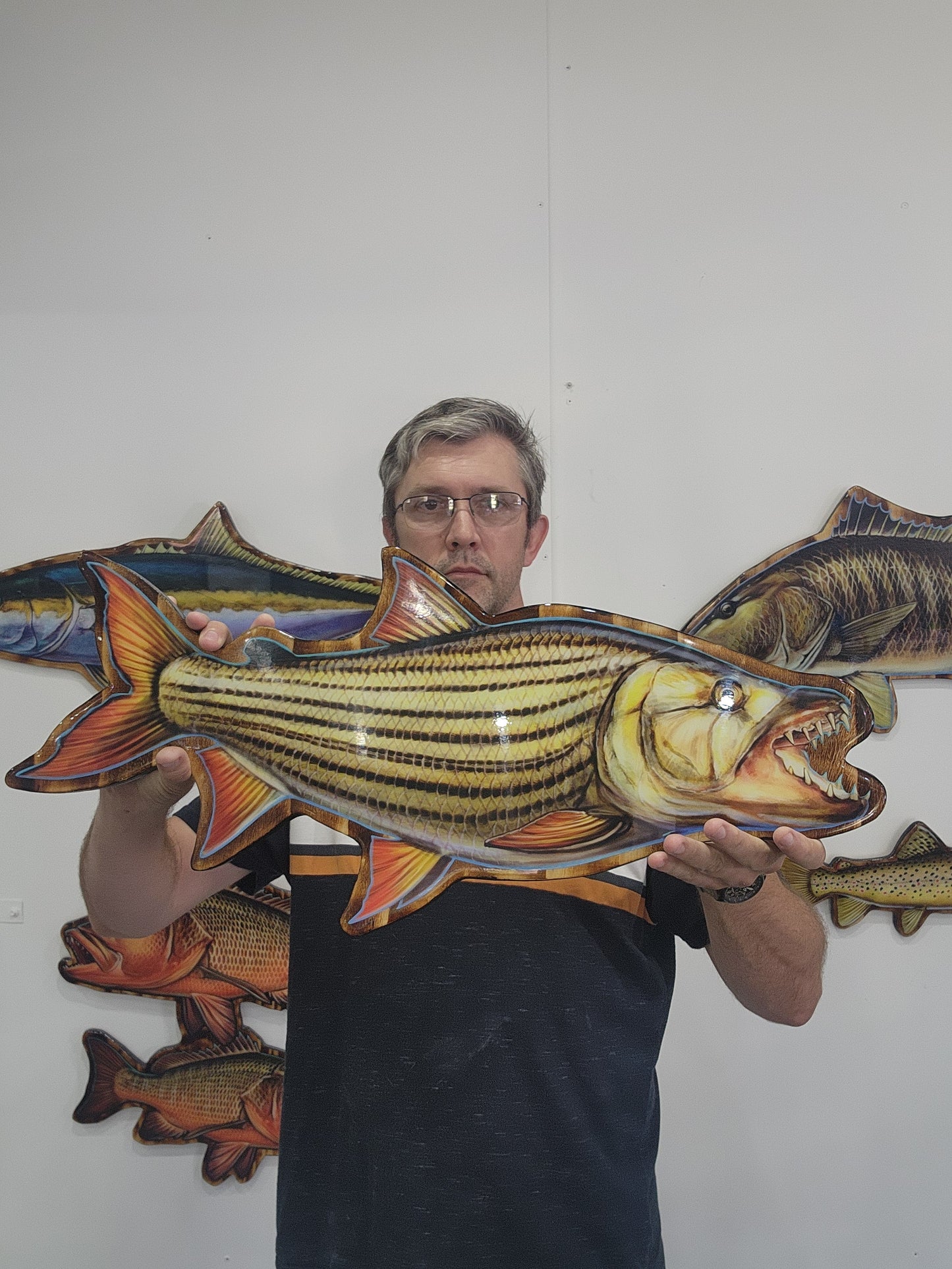 Tiger Fish print mount 70cm
